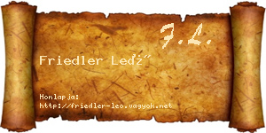 Friedler Leó névjegykártya